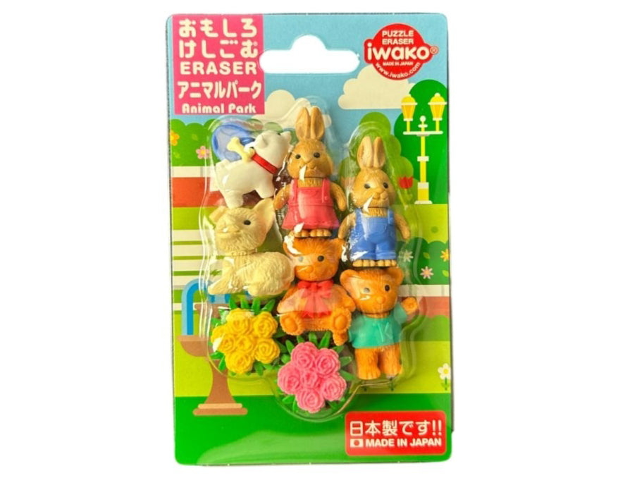 Achat Set de gommes kawaii - Les animaux du parc - Iwako (Made in Japan)