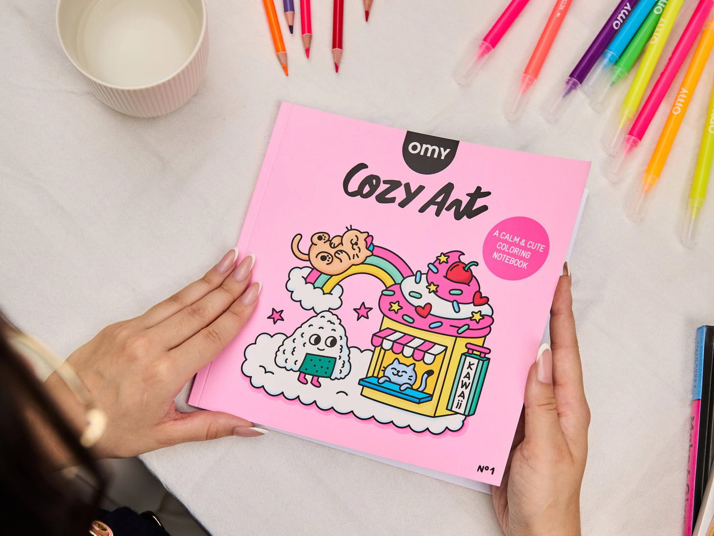 achat Cahier de coloriage Cozy Art - Kawaii - OMY