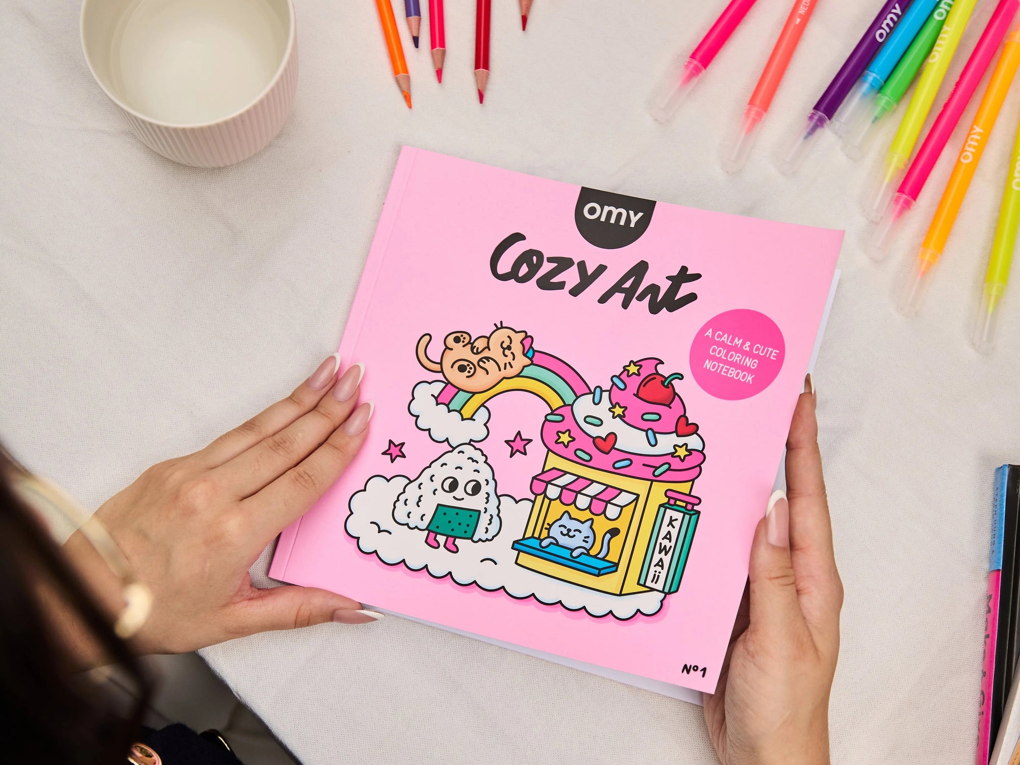 Cahier de coloriage Cozy Art - Kawaii - Omy