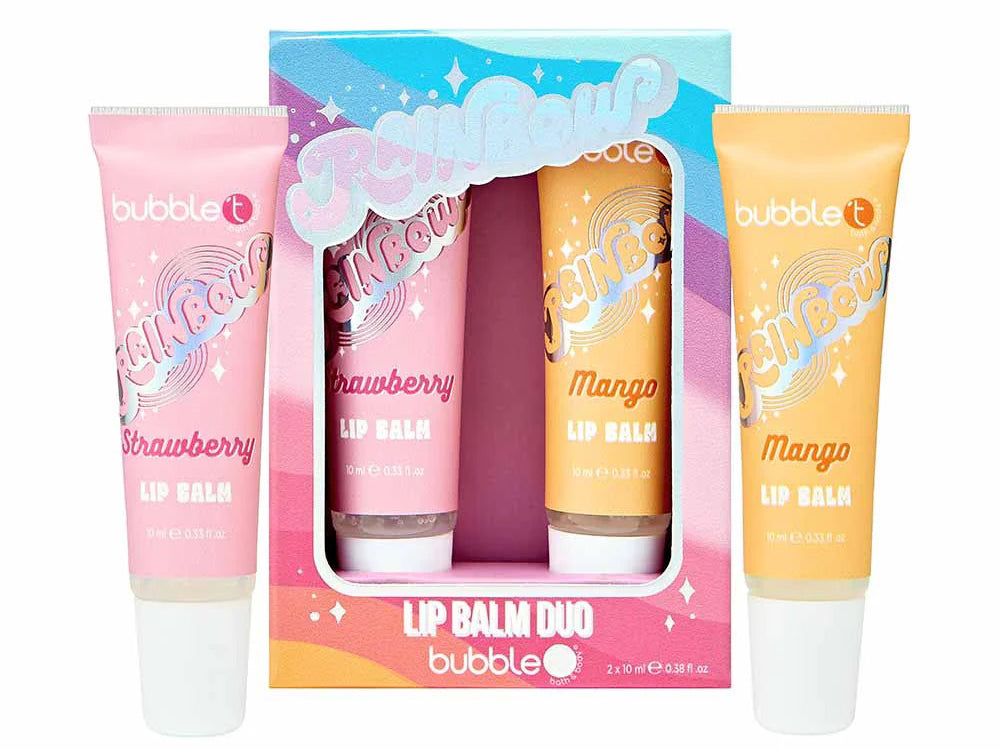 achat Duo de baumes à lèvres arc-en-ciel - Fraise & Mangue (2 x 10 ml) - Bubble T