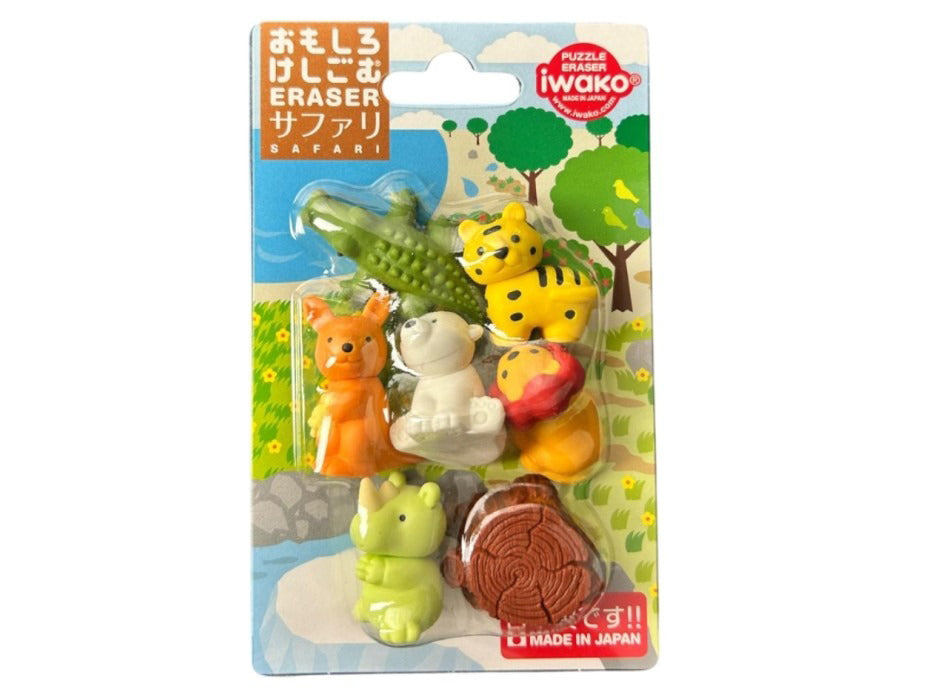 Achat Set de gommes kawaii - Safari - Iwako (Made in Japan)