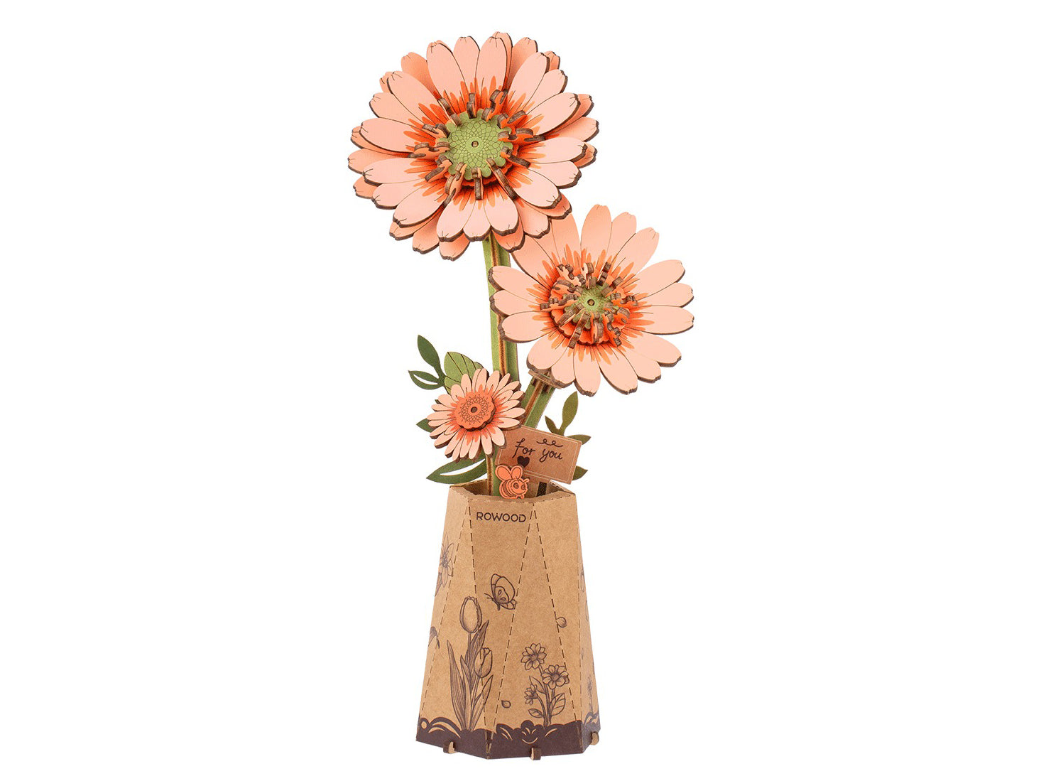 Achat Maquette fleur miniature - Gérbera orange clair (Light Orange Gerbera) - Rowood