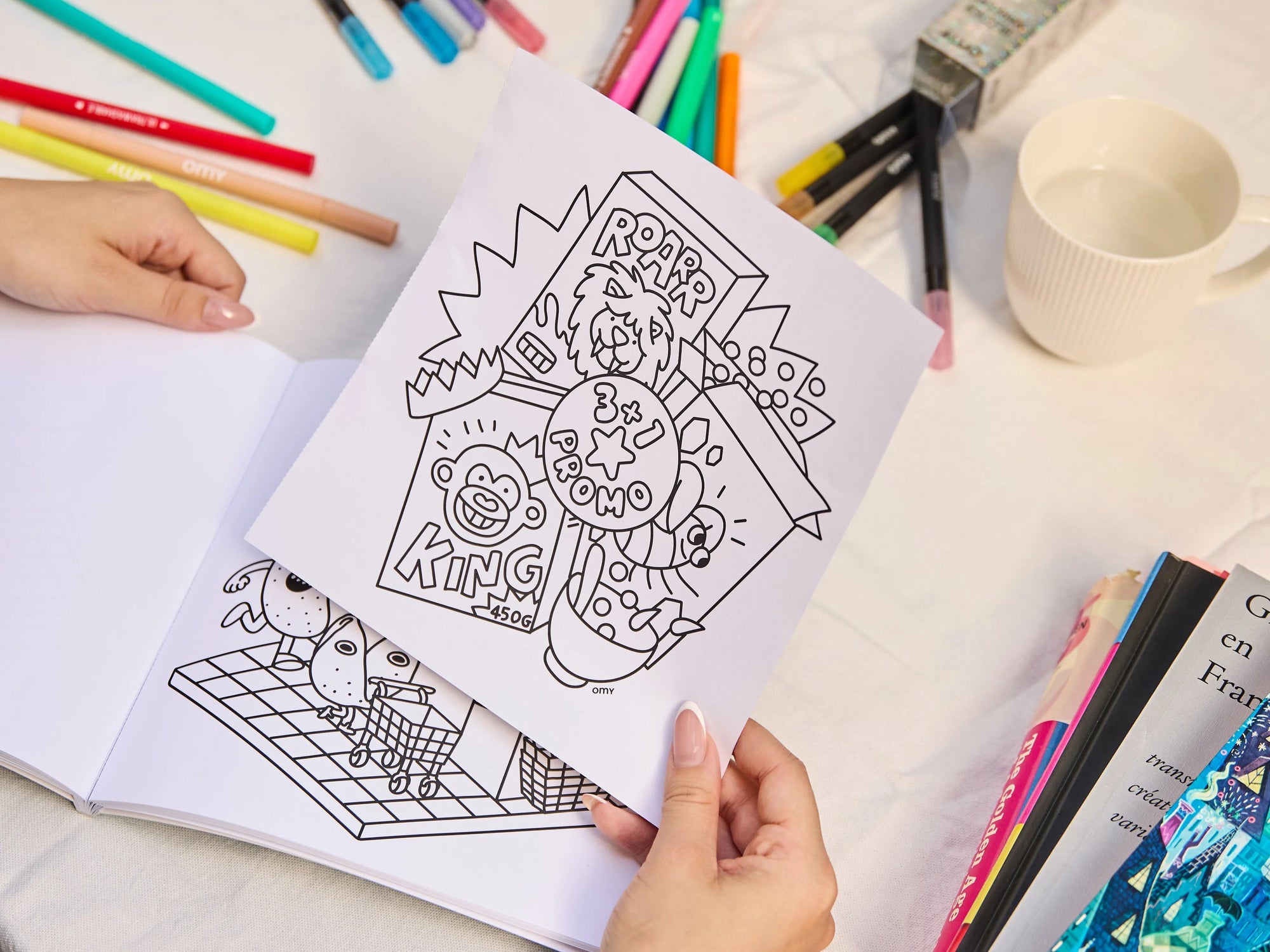 Cahier de coloriage Cozy Art - Supermarket - Omy