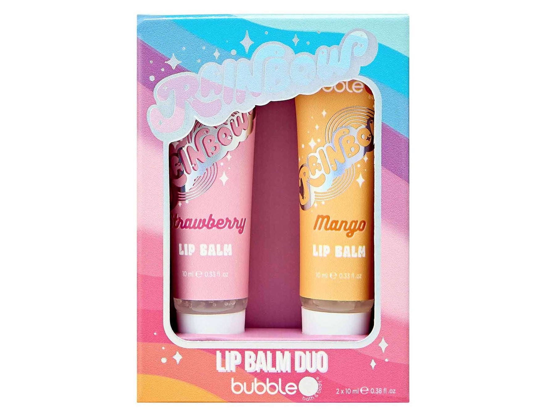 Achat Duo de baumes à lèvres arc-en-ciel - Fraise & Mangue (2 x 10 ml) - Bubble T