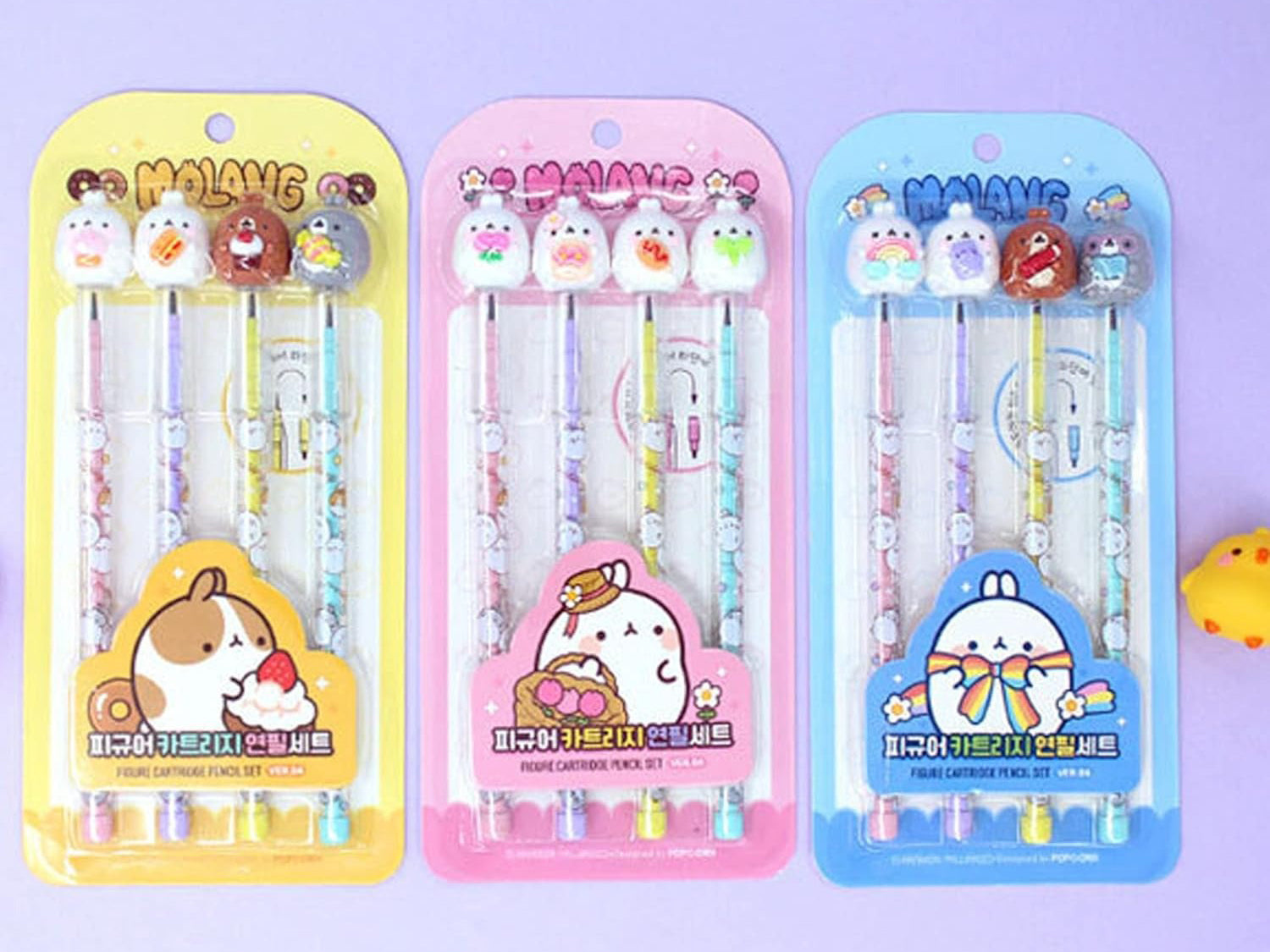 Lot de 4 crayons à cartouche Molang Figure