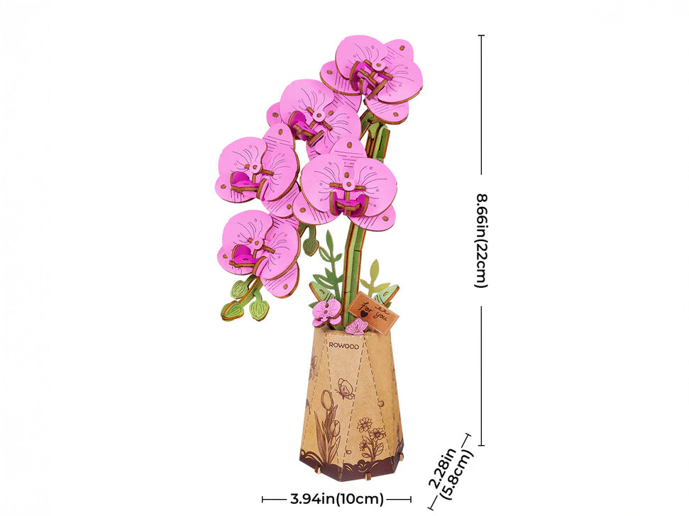 Maquette puzzle 3D en bois - Orchidée papillon violette - Rowood