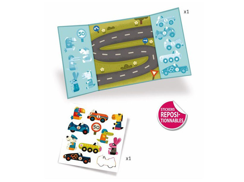 Stickers épais repositionnables Les voitures – Djeco