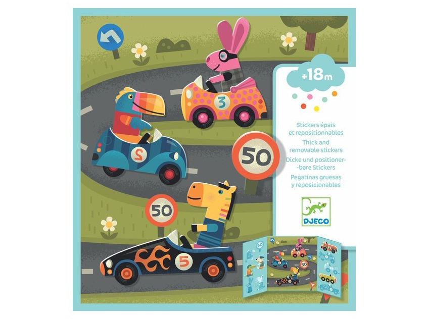 Achat Stickers épais repositionnables Les voitures – Djeco