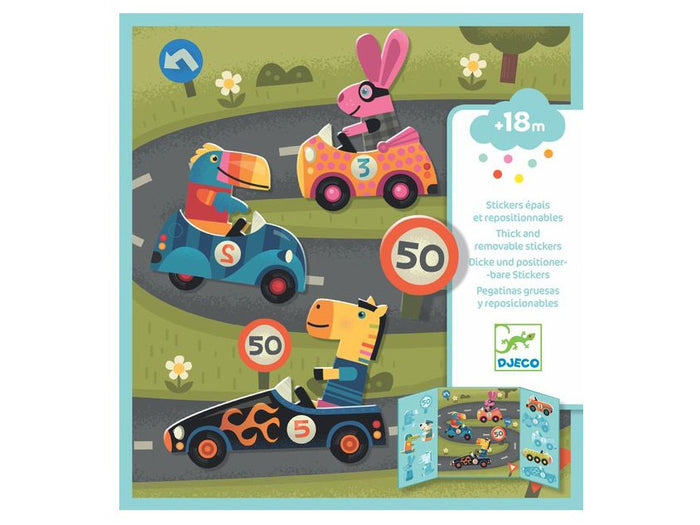 Achat Stickers épais repositionnables Les voitures – Djeco