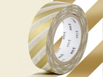 Masking tape washi motif - Rayures dorées