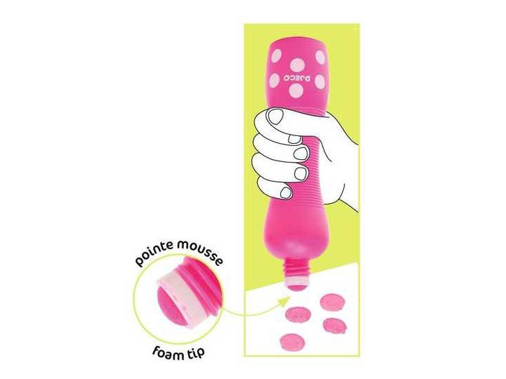 4 Marqueurs gros pois Néon - Djeco