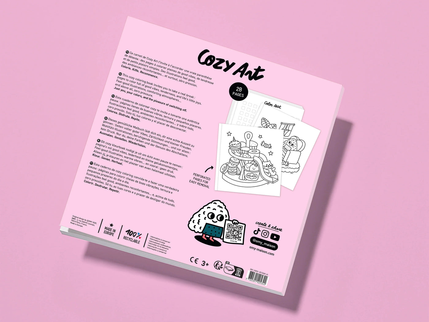 achat Cahier de coloriage Cozy Art - Kawaii - OMY