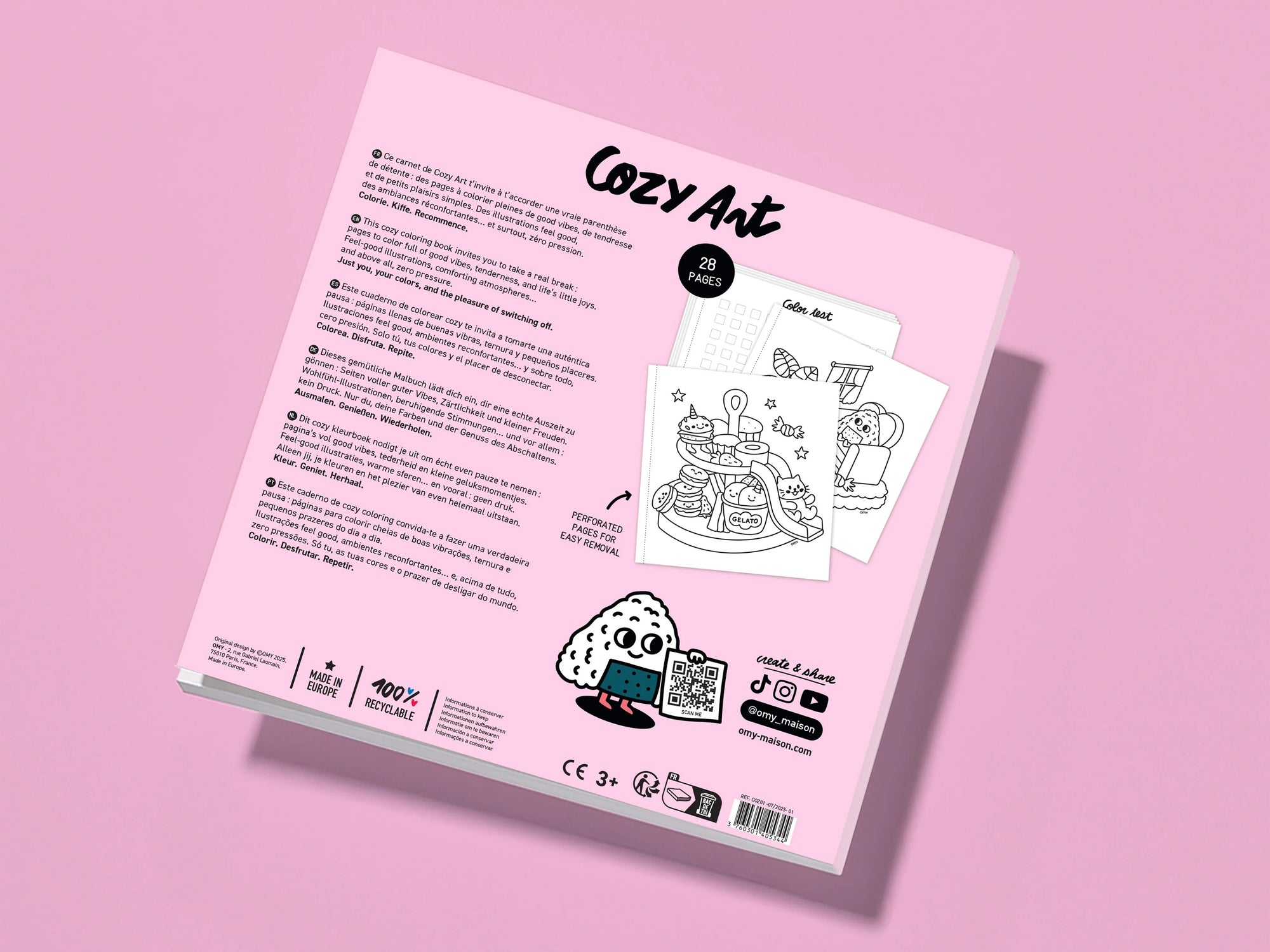 Cahier de coloriage Cozy Art - Kawaii - Omy