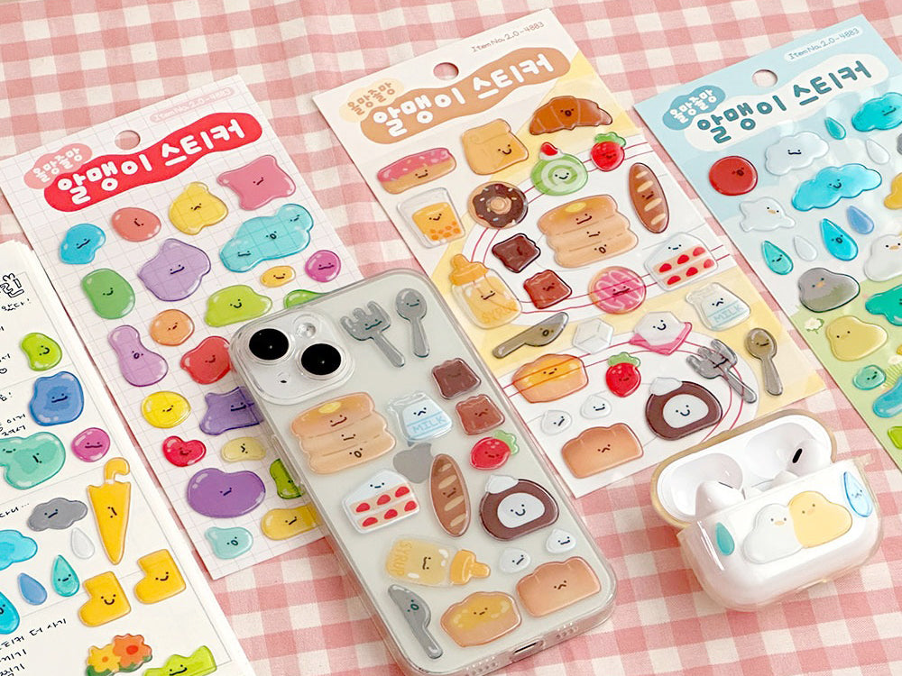 Achat Stickers coréen vinyle épais - pluie