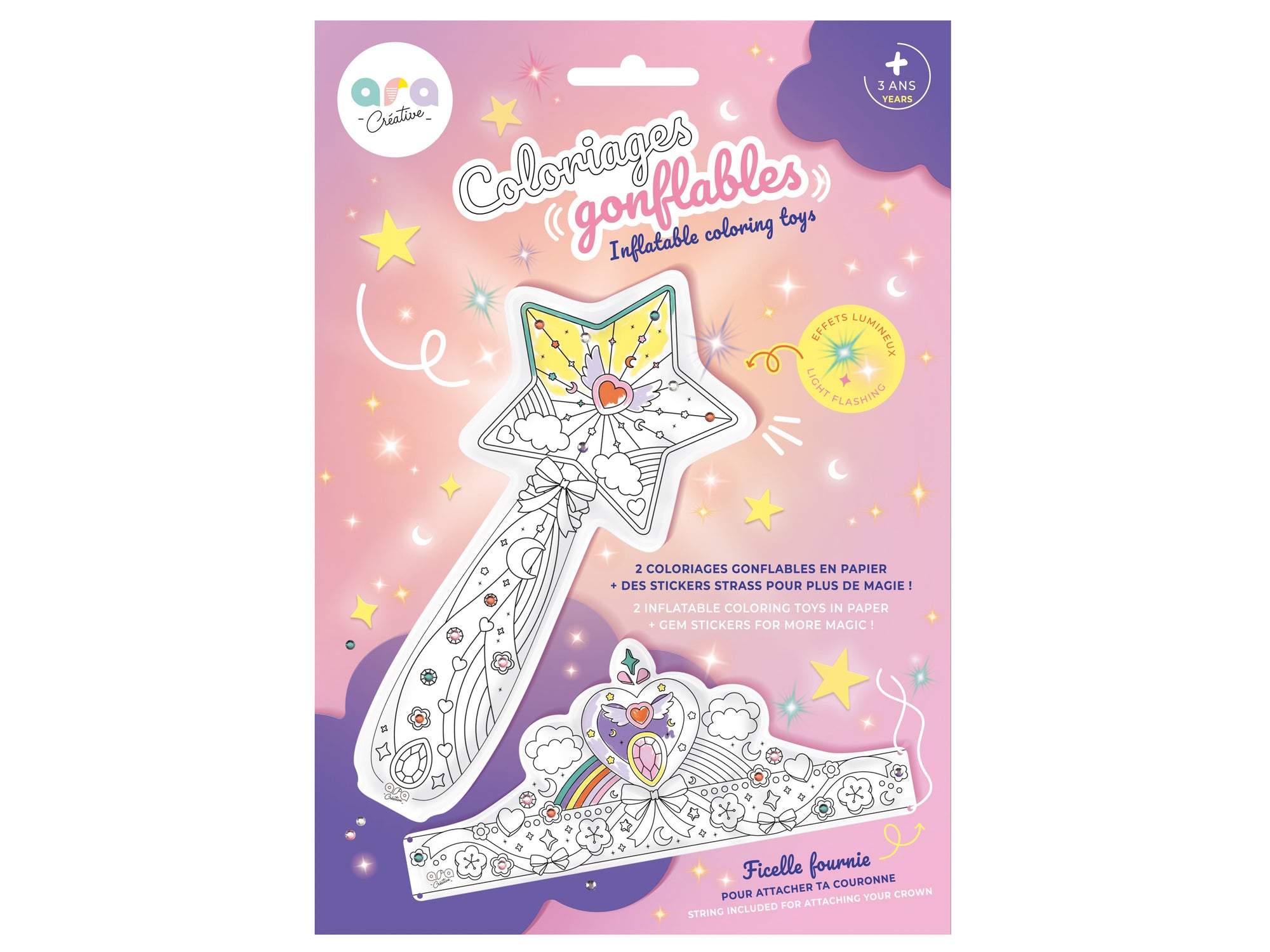 Achat Coloriages gonflables - Couronne et baguette magique - Ara Créative