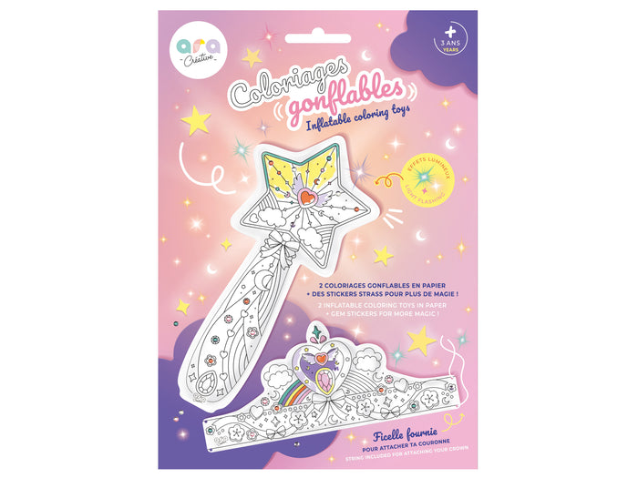 Achat Coloriages gonflables - Couronne et baguette magique - Ara Créative