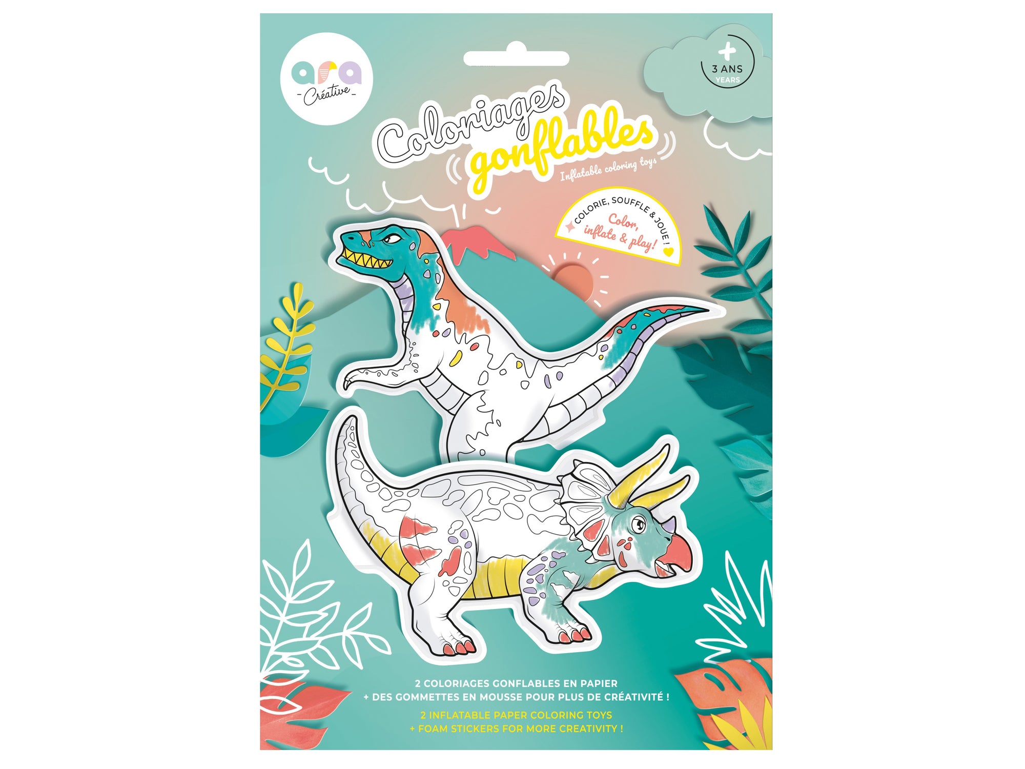 Achat Coloriages gonflables - Dinosaures - Ara Créative