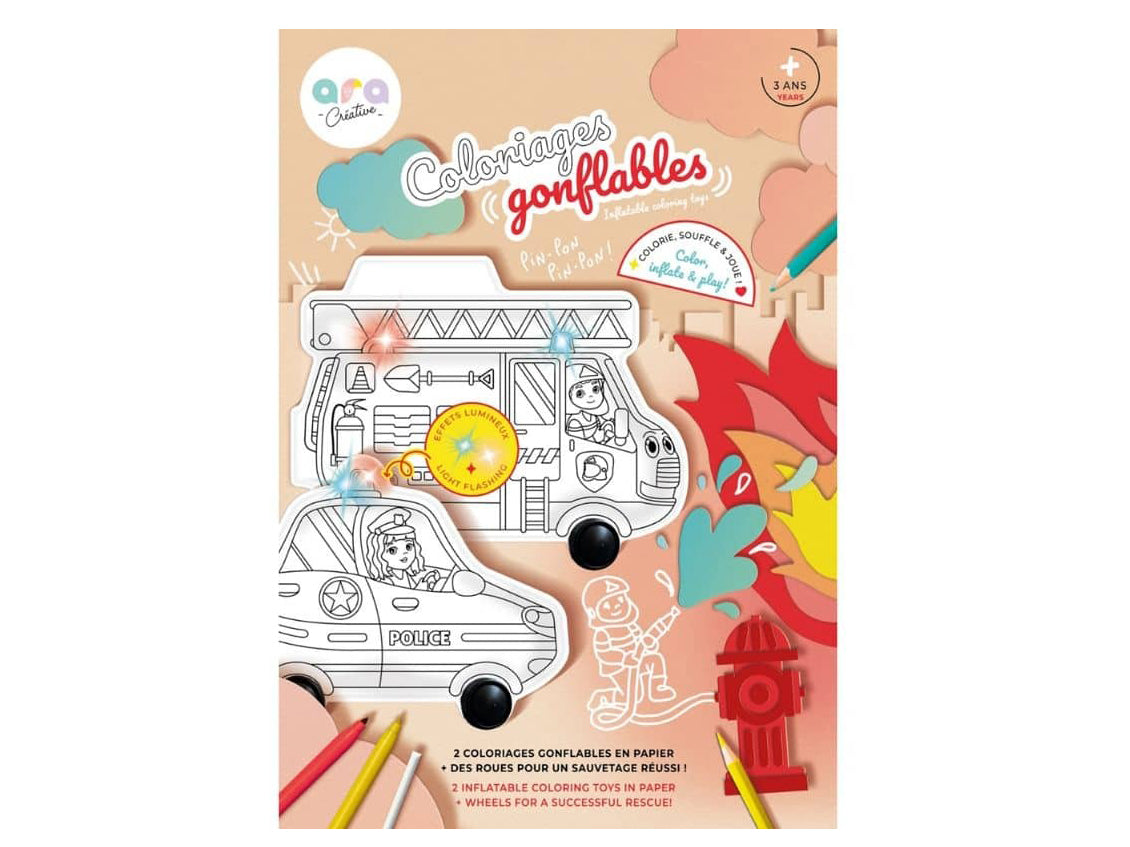 Achat Coloriages gonflables - Police et pompier - Ara Créative