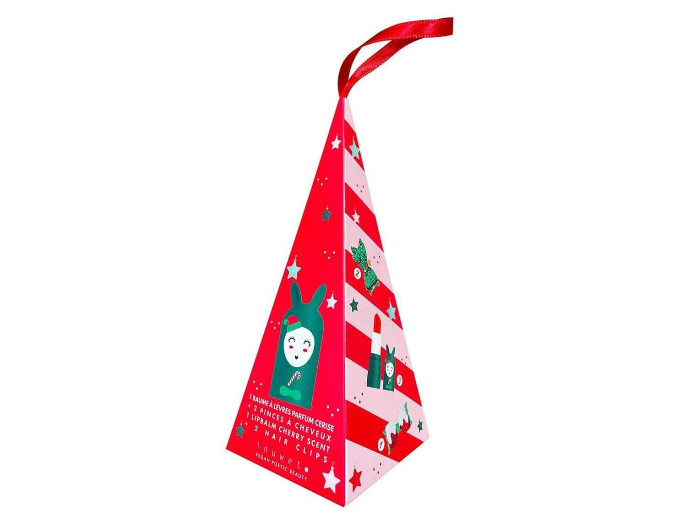 achat Coffret de Noël - Baume à Lèvres Cerise & Pinces à Cheveux - Inuwet