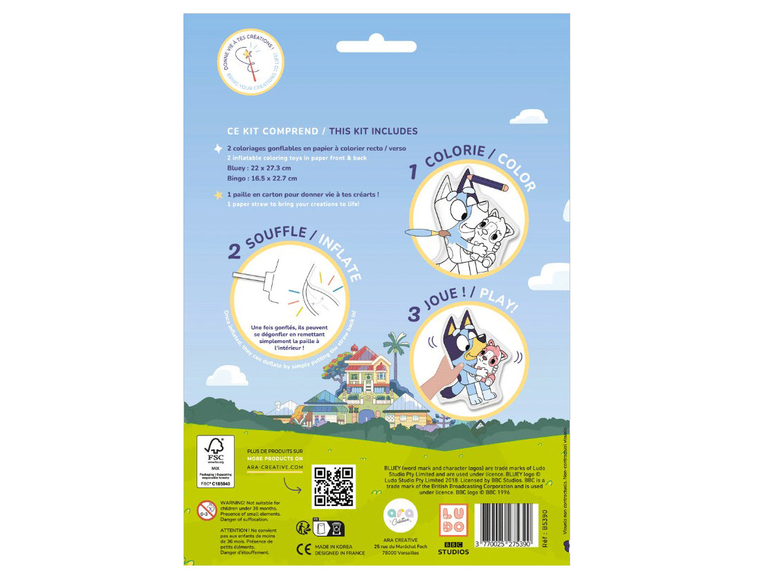 Achat Coloriages gonflables - Bluey - Ara Créative