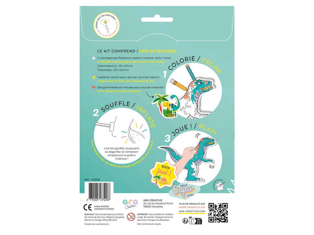 achat Coloriages gonflables - Dinosaures - Ara Créative