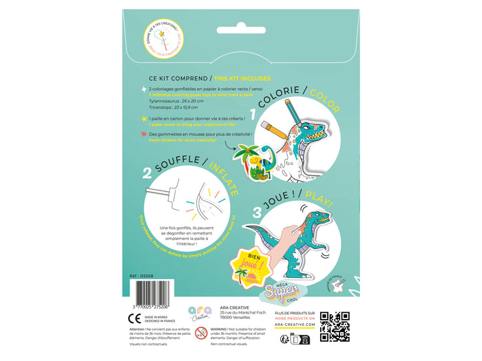 Achat Coloriages gonflables - Dinosaures - Ara Créative