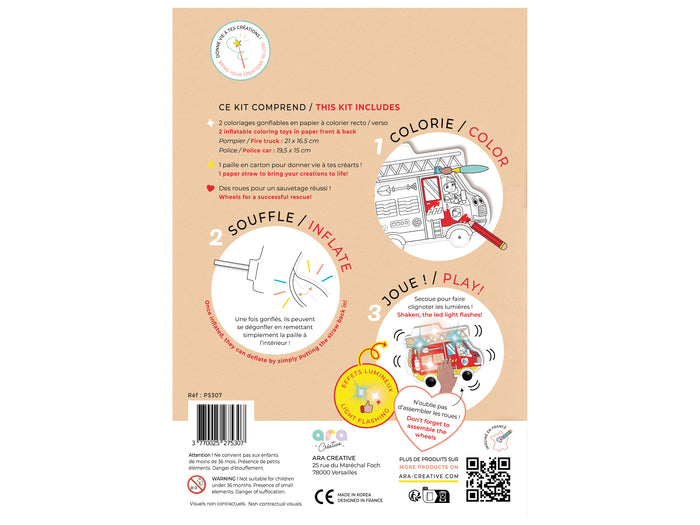 Achat Coloriages gonflables - Police et pompier - Ara Créative