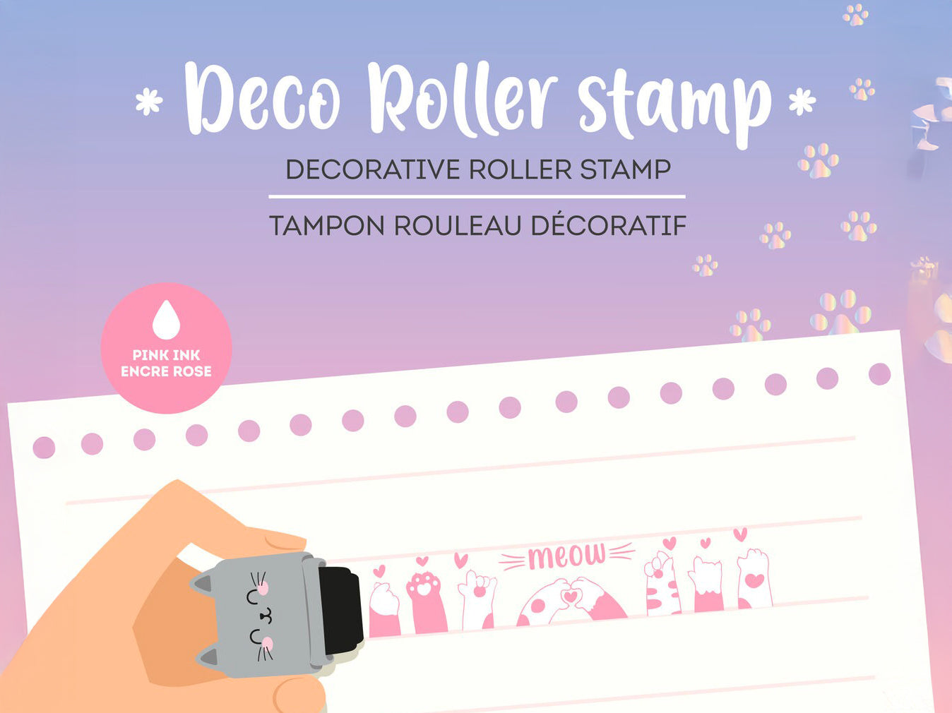 Tampon en rouleau décoratif chat Kitty - Legami