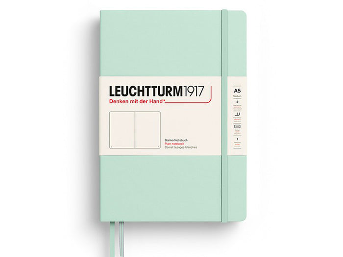 Achat Carnet de notes Leuchtturm A5 à couverture rigide - vert d'eau - pages blanches