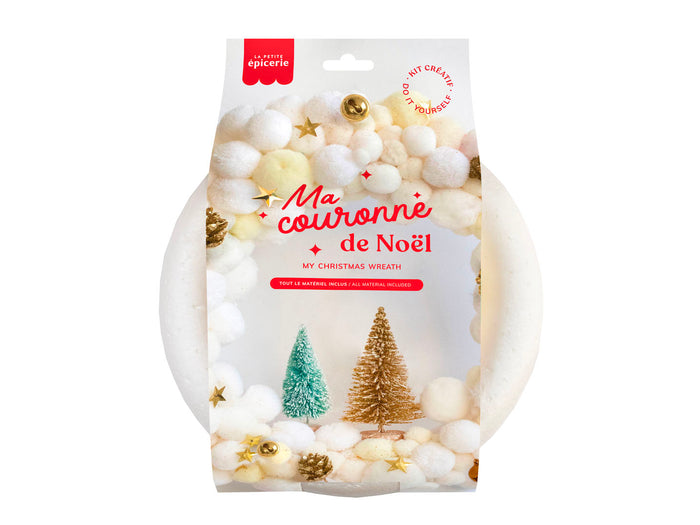 Achat Kit couronne de Noël - Blanc et doré