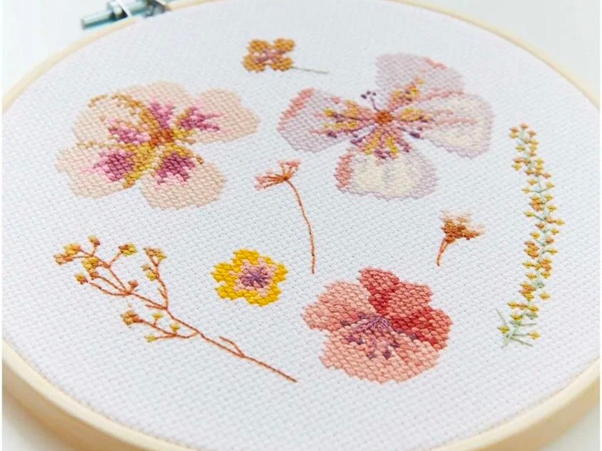 Achat Kit de Broderie Point de Croix - Bouquet de Fleurs - Rico Design