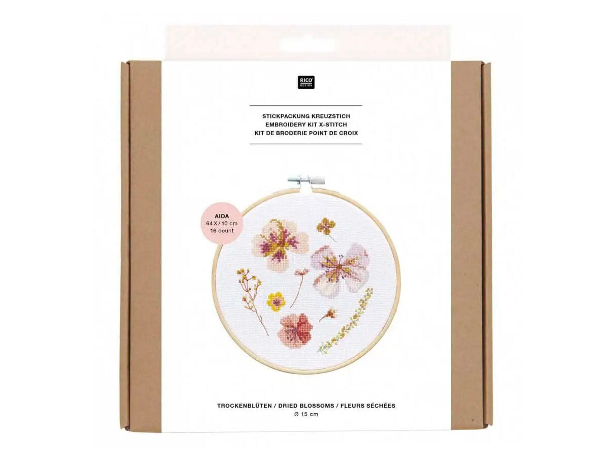 Achat Kit de Broderie Point de Croix - Bouquet de Fleurs - Rico Design