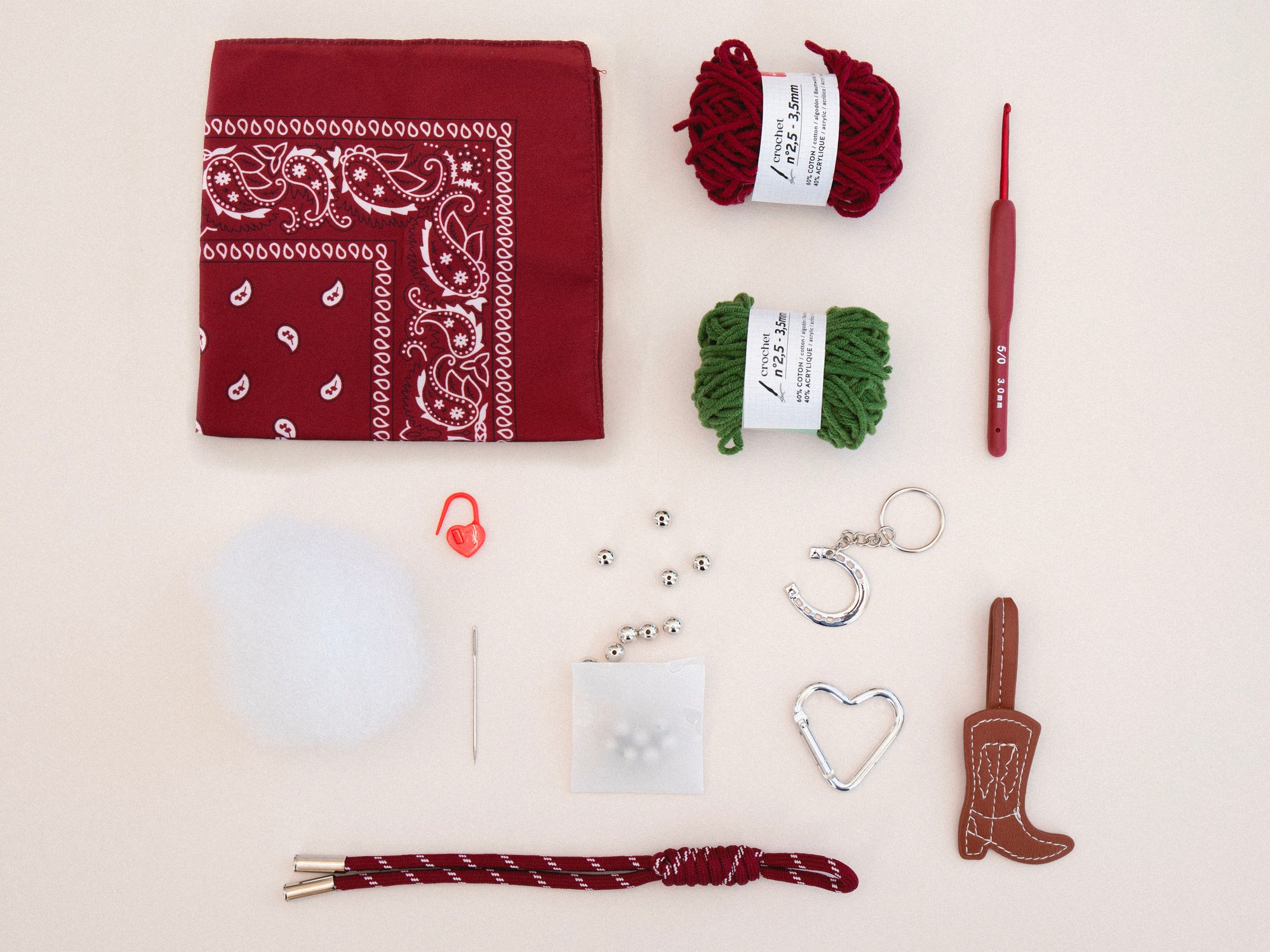 achat Kit crochet pour débutant - Bag charms - Cherry Cowboy