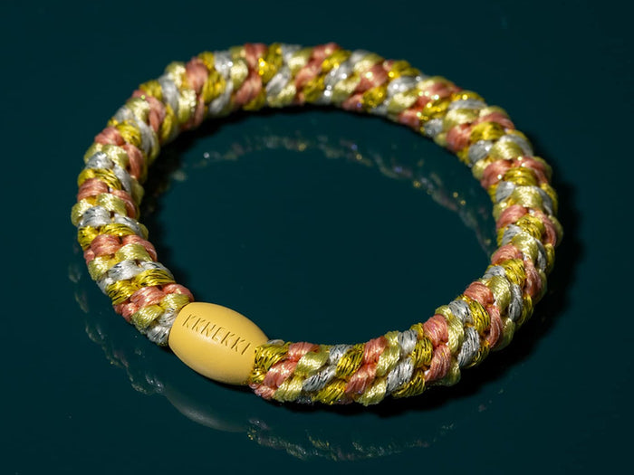 Achat Élastique cheveux Mix jaune & pêche pailleté - Kknekki