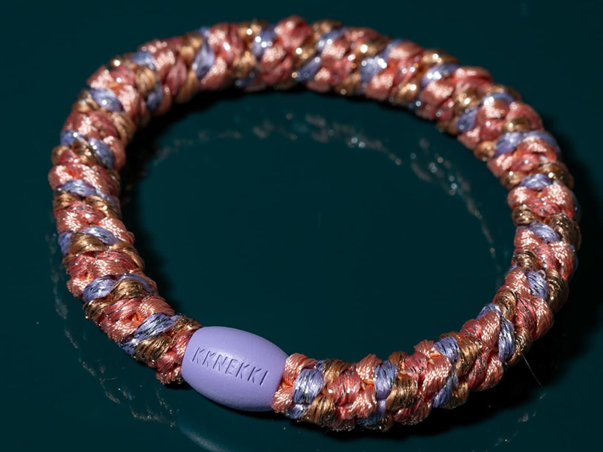 achat Élastique cheveux Mix corail & lavande grisée pailleté - Kknekki