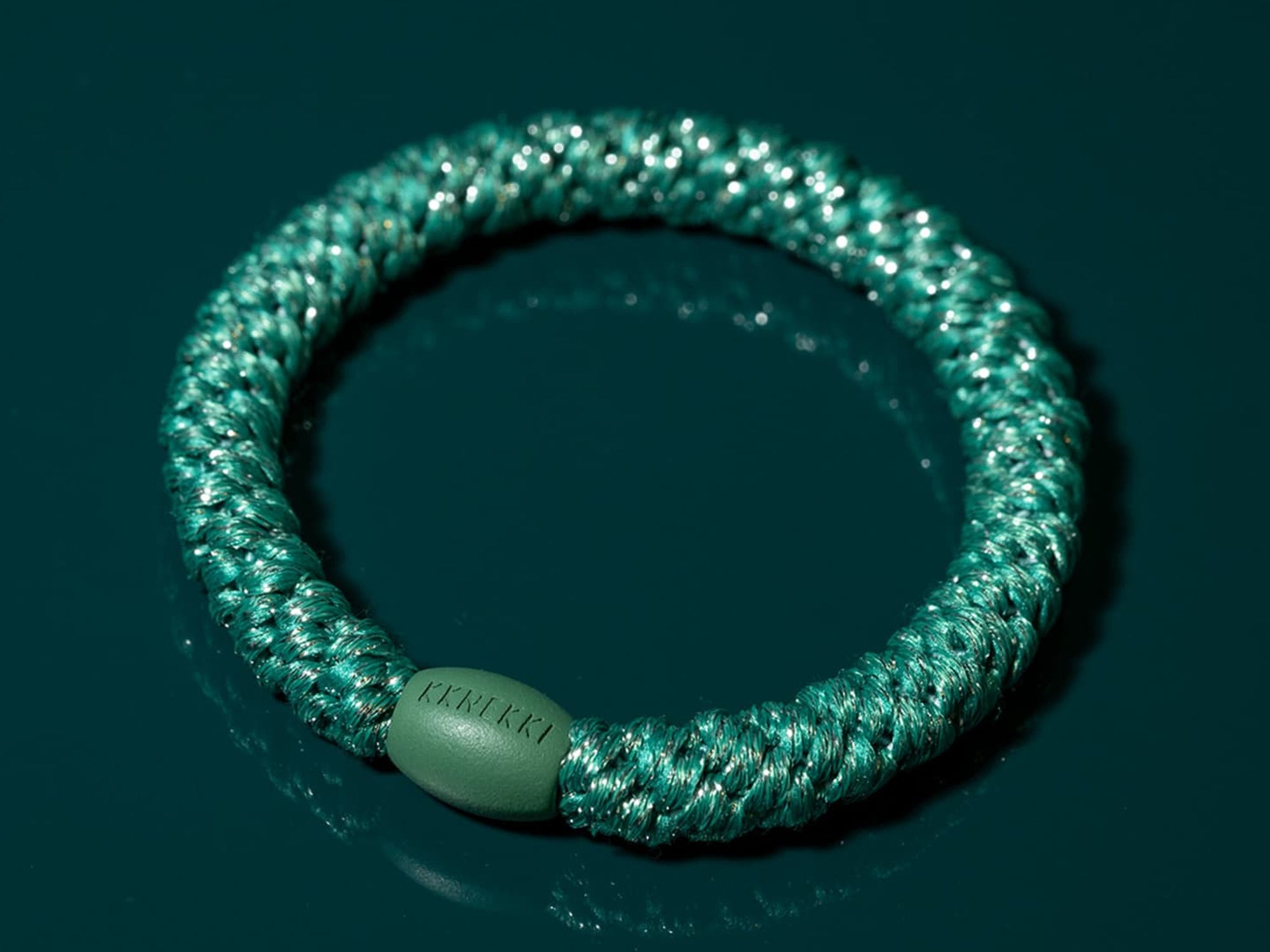 achat Élastique cheveux Bleu turc pailleté - Kknekki
