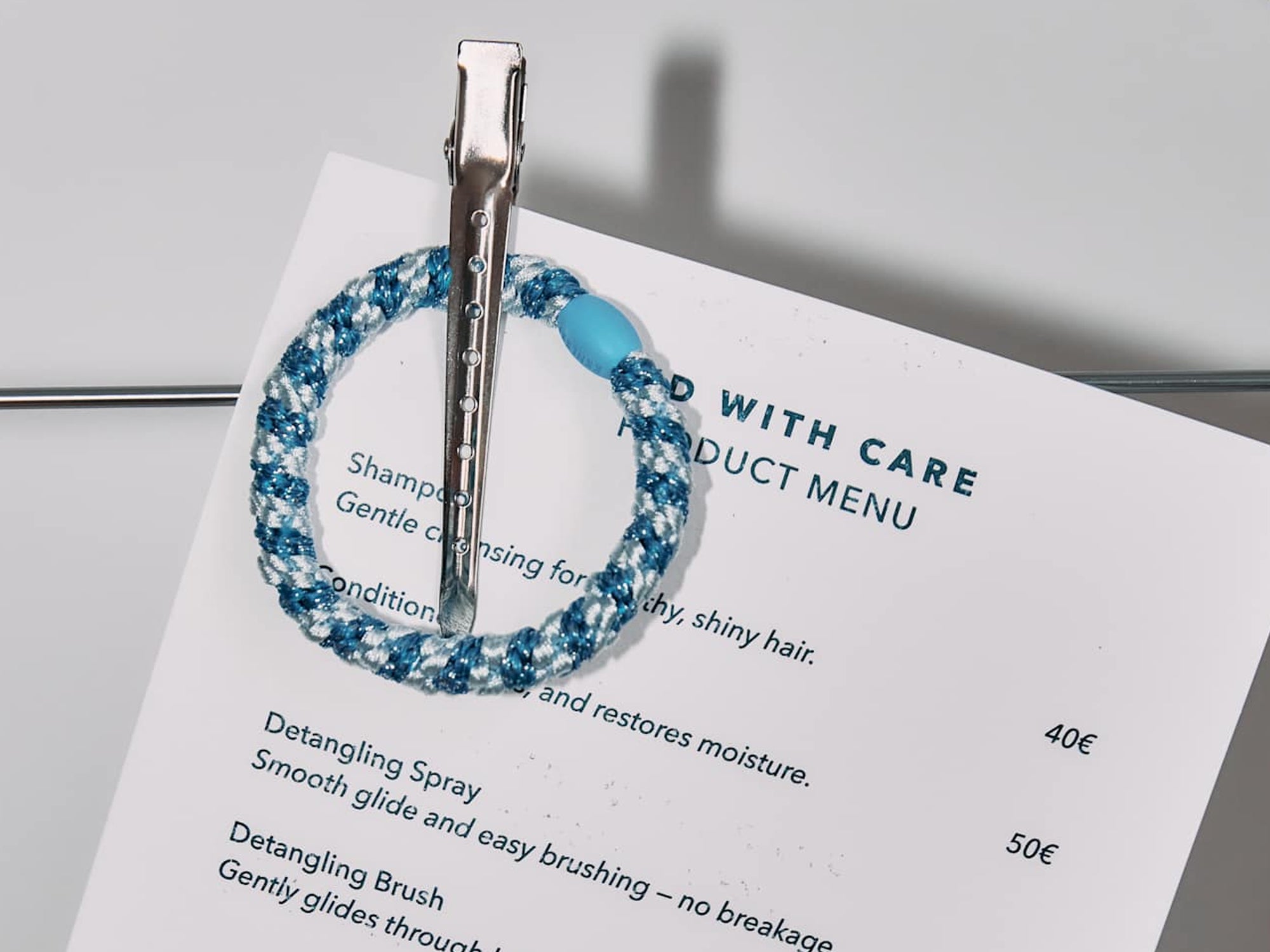 achat Élastique cheveux Rayé bleu bébé pailleté - Kknekki