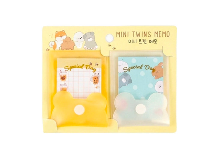 Achat Lot de 2 Mini blocs mémo pochettes Twins - Jaune et blanc
