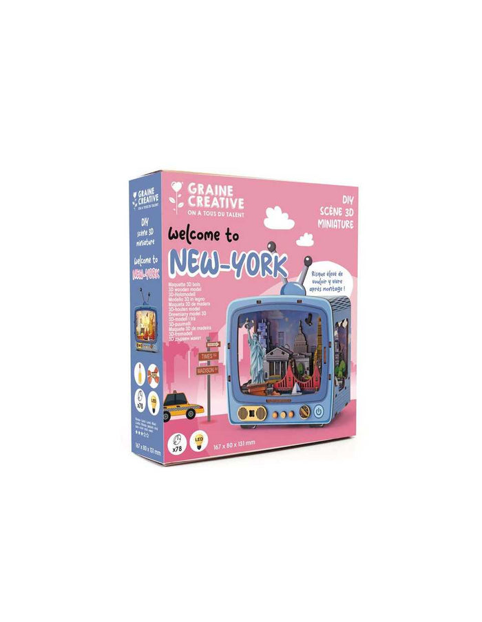 Achat Maquette 3D Bois - Tv New York - Graine Créative