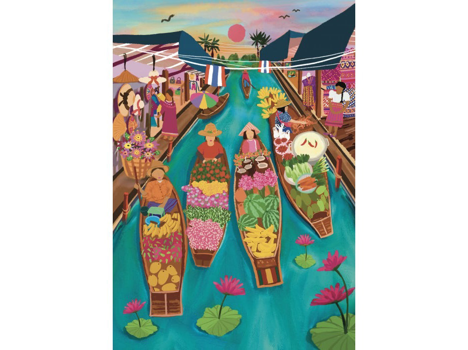 achat Puzzle Marché Flottant en Thaïlande 1000 pièces - Pieces & Peace