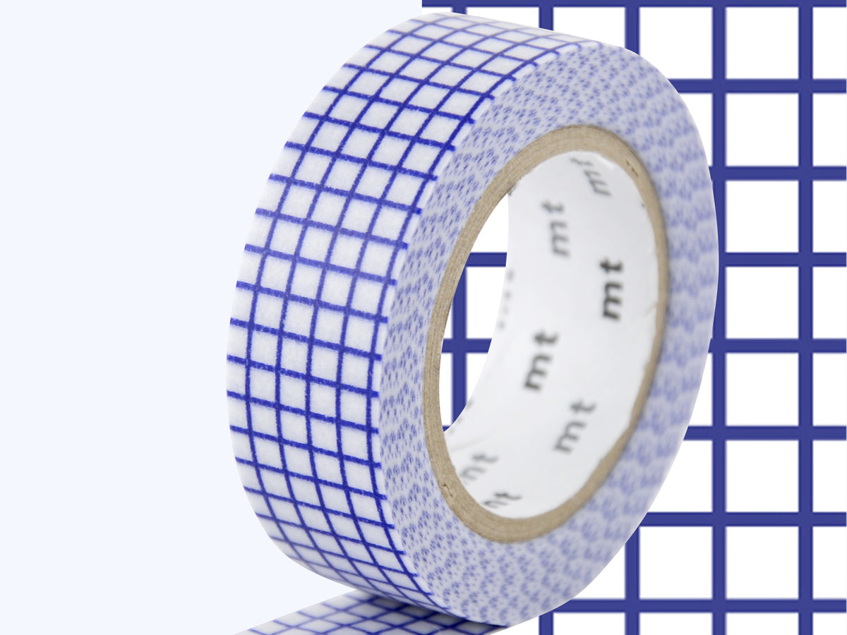 achat Masking Tape MT Motif quadrillage bleu - Scrapbooking