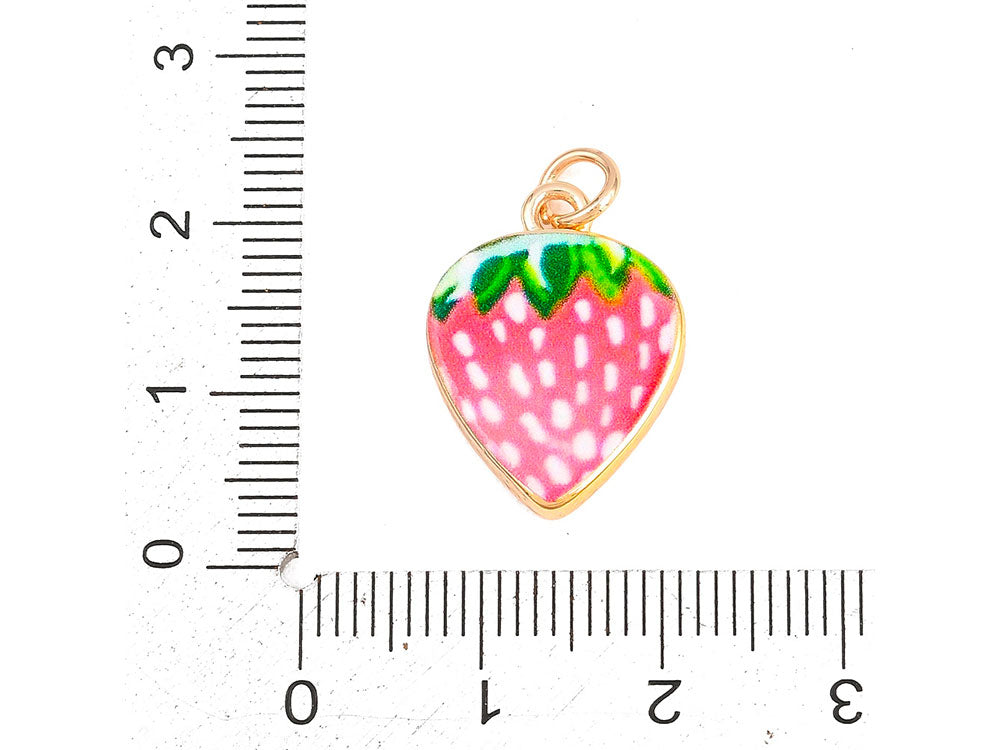 achat Breloque fraise rose doré à l'or fin