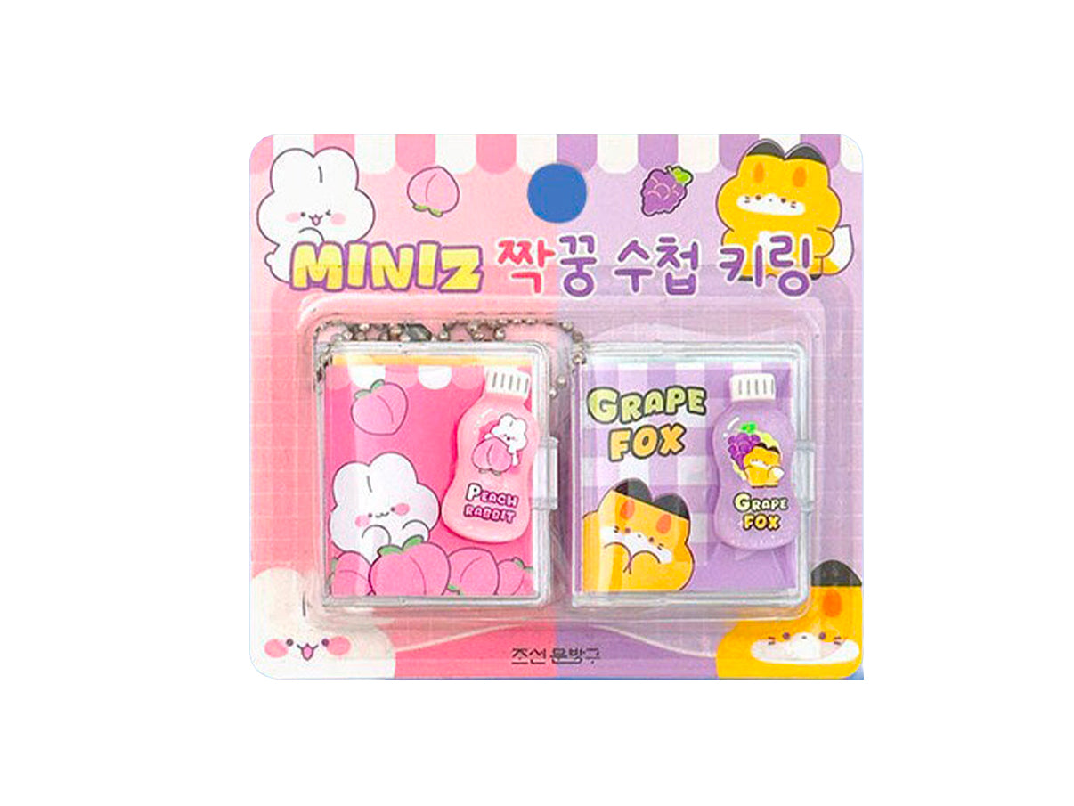 Achat Lot de 2 Porte-clés mini carnets - Miniz Buddy  (couleurs aléatoires)