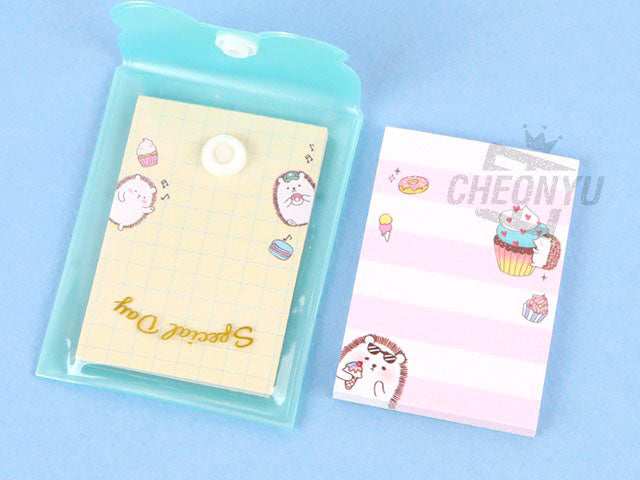 Achat Lot de 2 Mini blocs mémo pochettes Twins - Vert et blanc