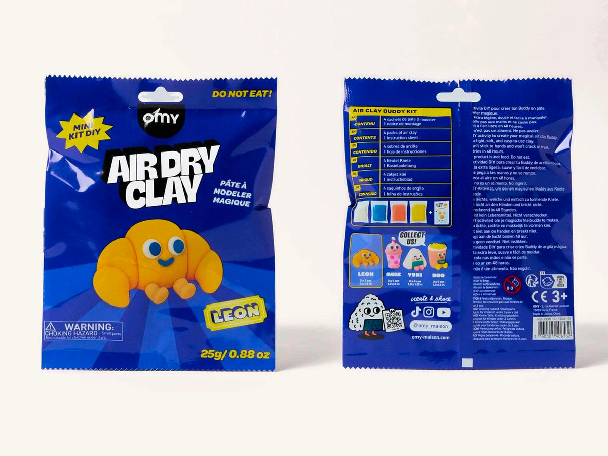 achat Mini Kit DIY pâte à modeler magique Air Dry Clay - Leon le croissant - OMY