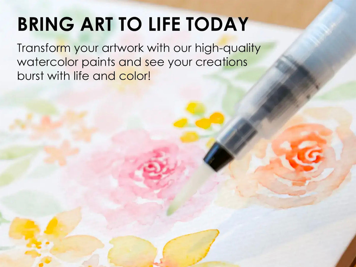 achat Boite d'aquarelle de poche 12 couleurs avec pinceau - Couleurs florales - Grabie
