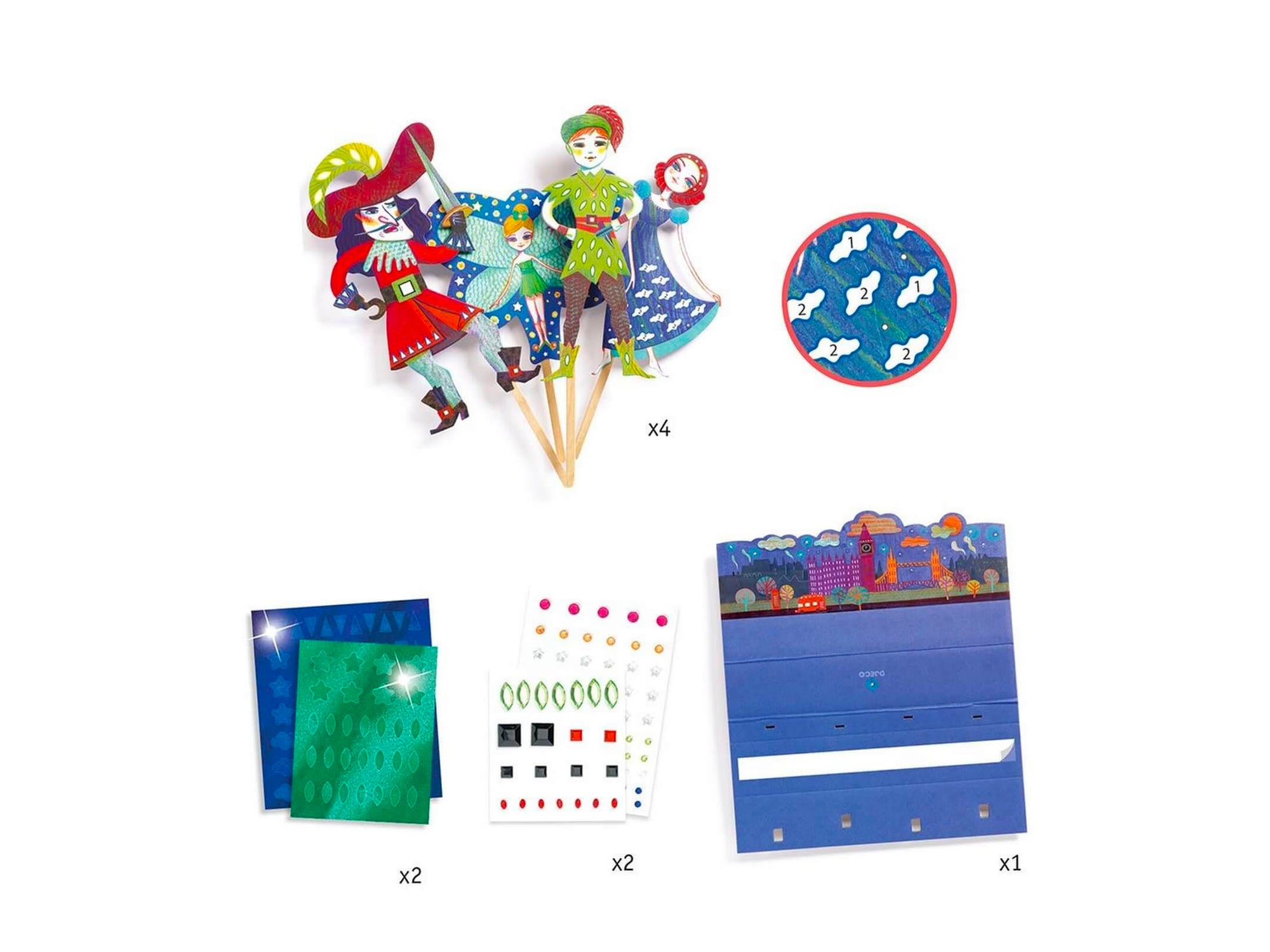 achat Kit créatif 4 marionnettes Peter Pan - Djeco