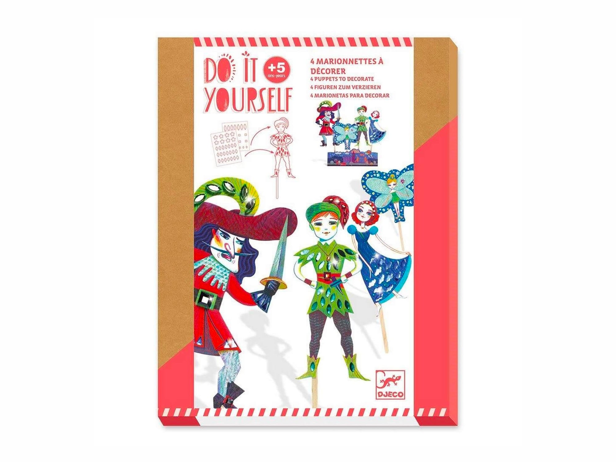 Achat Kit créatif 4 marionnettes Peter Pan - Djeco