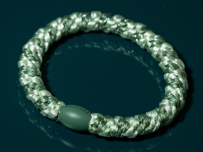 Achat Élastique cheveux Rayures pistache menthe pailleté - Kknekki