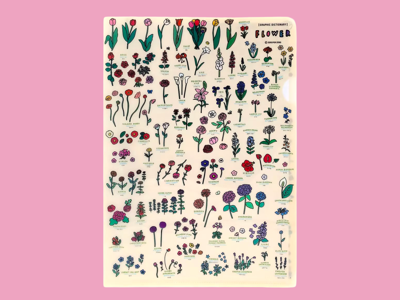 Achat Pochette de rangement A4 Fleurs - Zero per Zero